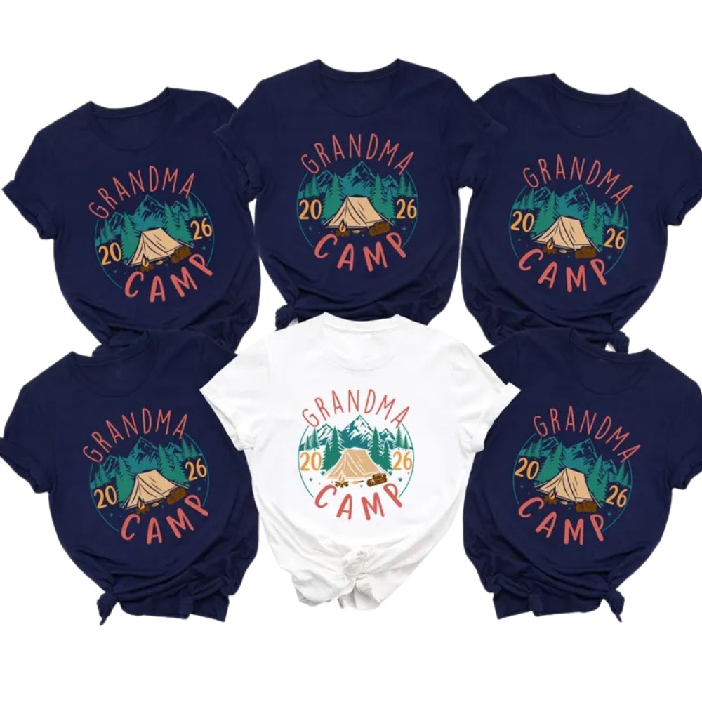 Custom Matching Grandma Camp Family T Shirt, Custom Grandma Camping Trip Matching Shirt ET0797