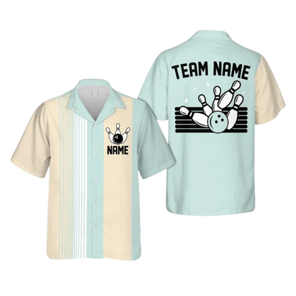 Custom Vintage Pastel Hawaiian Bowling Shirts For Men and Women, Custom Vintage Bowling Team Shirts BE0060