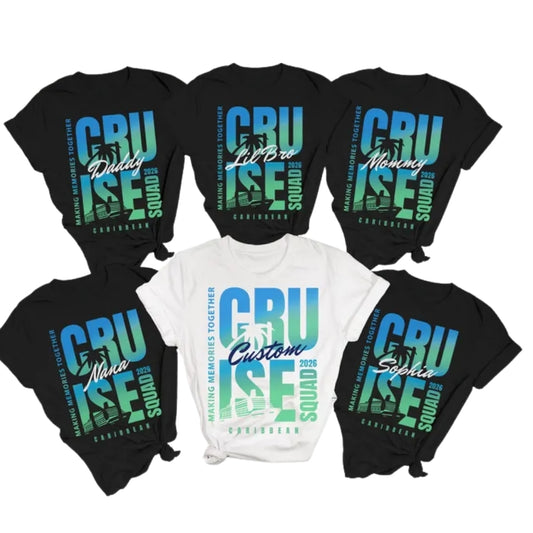 Custom Matching Family Cruise Squad Caribbean T Shirts, Custom Family Vacation Cruise Shirts ET0091
