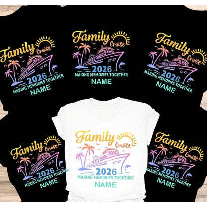 Custom Family Cruise Making Memories Together Matching T Shirts, Custom Matching Family Cruise Shirts ET0390