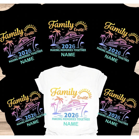 Custom Family Cruise Making Memories Together Matching T Shirts, Custom Matching Family Cruise Shirts ET0390