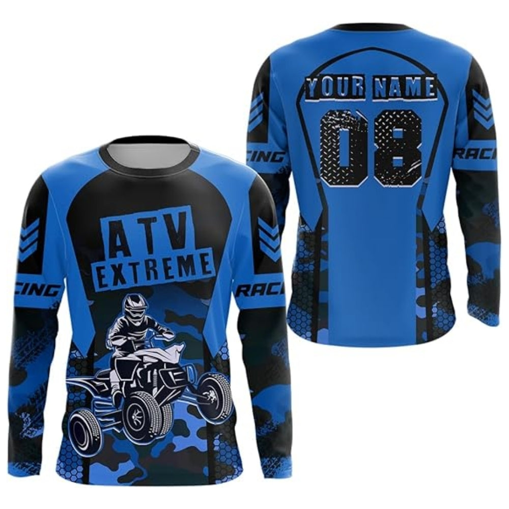 Custom Camouflage ATV Racing Long Sleeve Jersey Men, Custom Camo ATV Extreme Shirts MZ0075