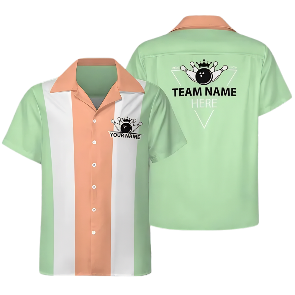 Custom Year Retro Bowling Hawaiian Shirts, Custom Team Retro Bowling Shirts BE0202