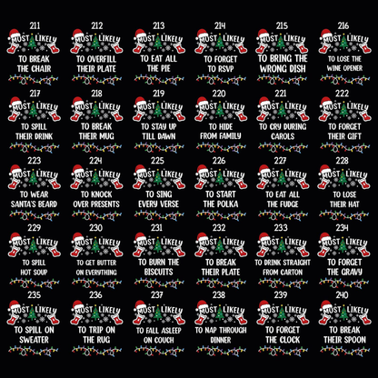 Most Likely To Custom Christmas Family Matching T Shirt, Custom Funny Christmas Family Shirts ET1178