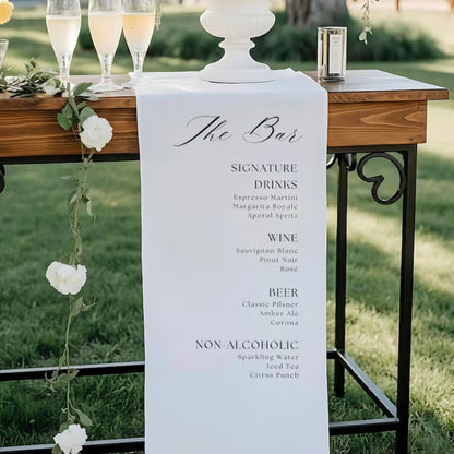 Custom Wedding Bar Fabric Sign, Personalized Bar Menu Banner For Engagement Wedding Party WD0253
