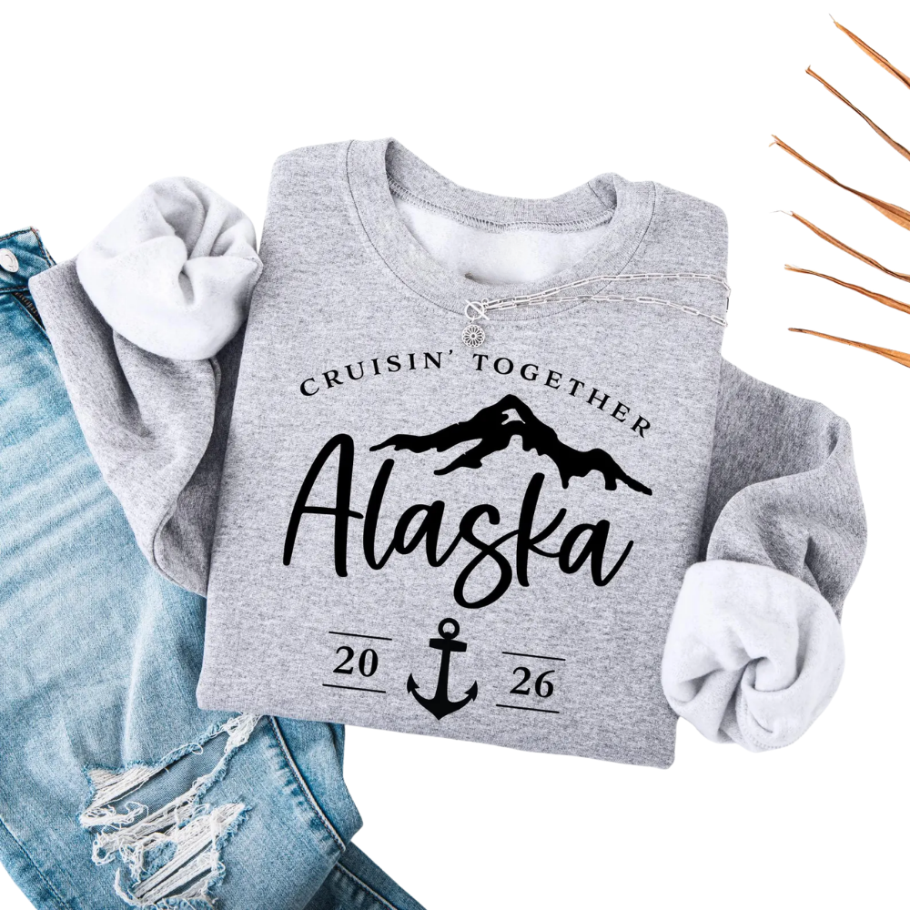 Alaska Cruisin' Together Custom Name And Year Family Matching Sweatshirt, Custom Alaska Trip Family Sweatshirt ET1339