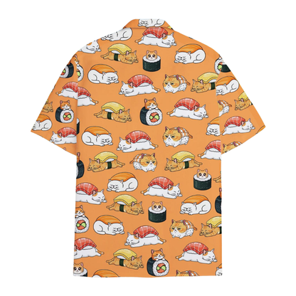Funny Cat Sushi Hawaiian Shirt Men Women, Cat Sushi Hawaiian Shirt HE0554