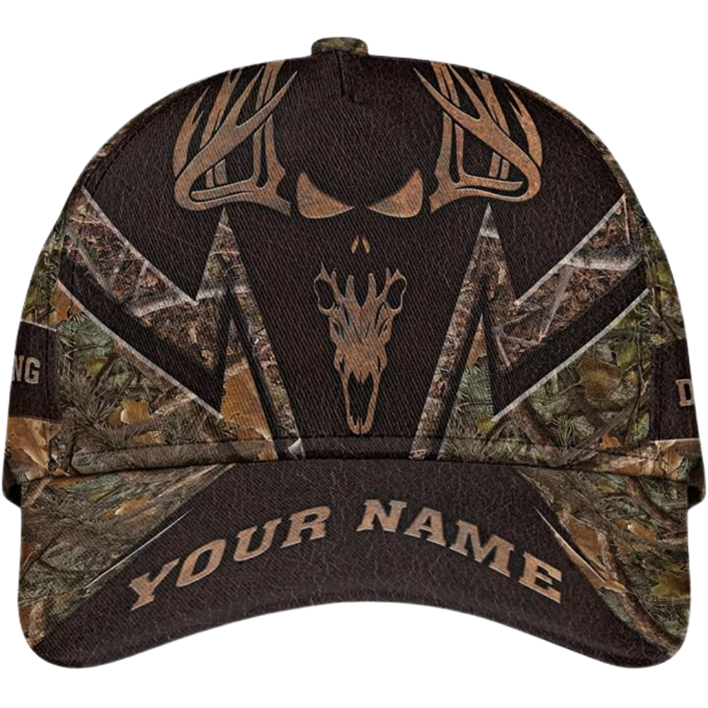 Custom name Camo Deer Hunting Baseball Cap, Custom Deer Caps Hats For Hunters CP0522