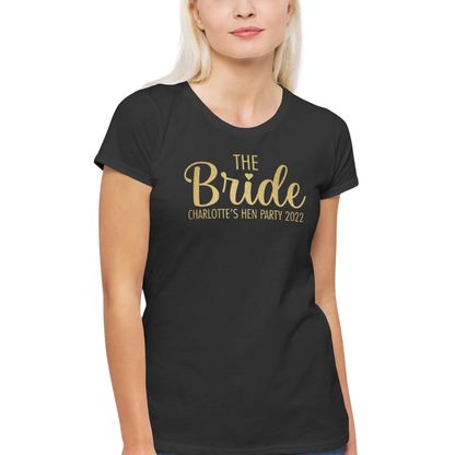 Team Bride The Bride Custom Bachelorette Matching T Shirts, Custom Hen Party Matching Shirts ET1026