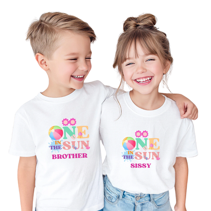 Personalized One In The Sun First Birthday Family Matching T Shirt, Custom Summer 1st Birthday Family Shirts ET1147