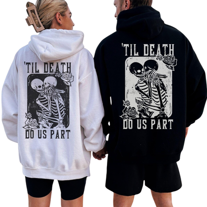Til Death Do Us Part Matching Skeleton Couple Hoodies, Matching Skull Hoodies For Wife Husband ET1471