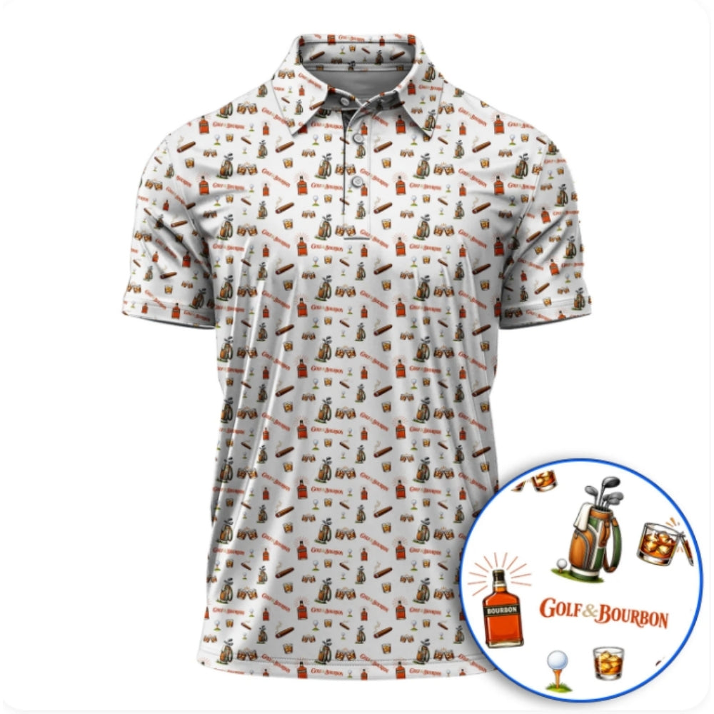 Golf & Bouborn Men's Golf Polo Shirt White, Bouborn Lover Golf Shirts GZ0244