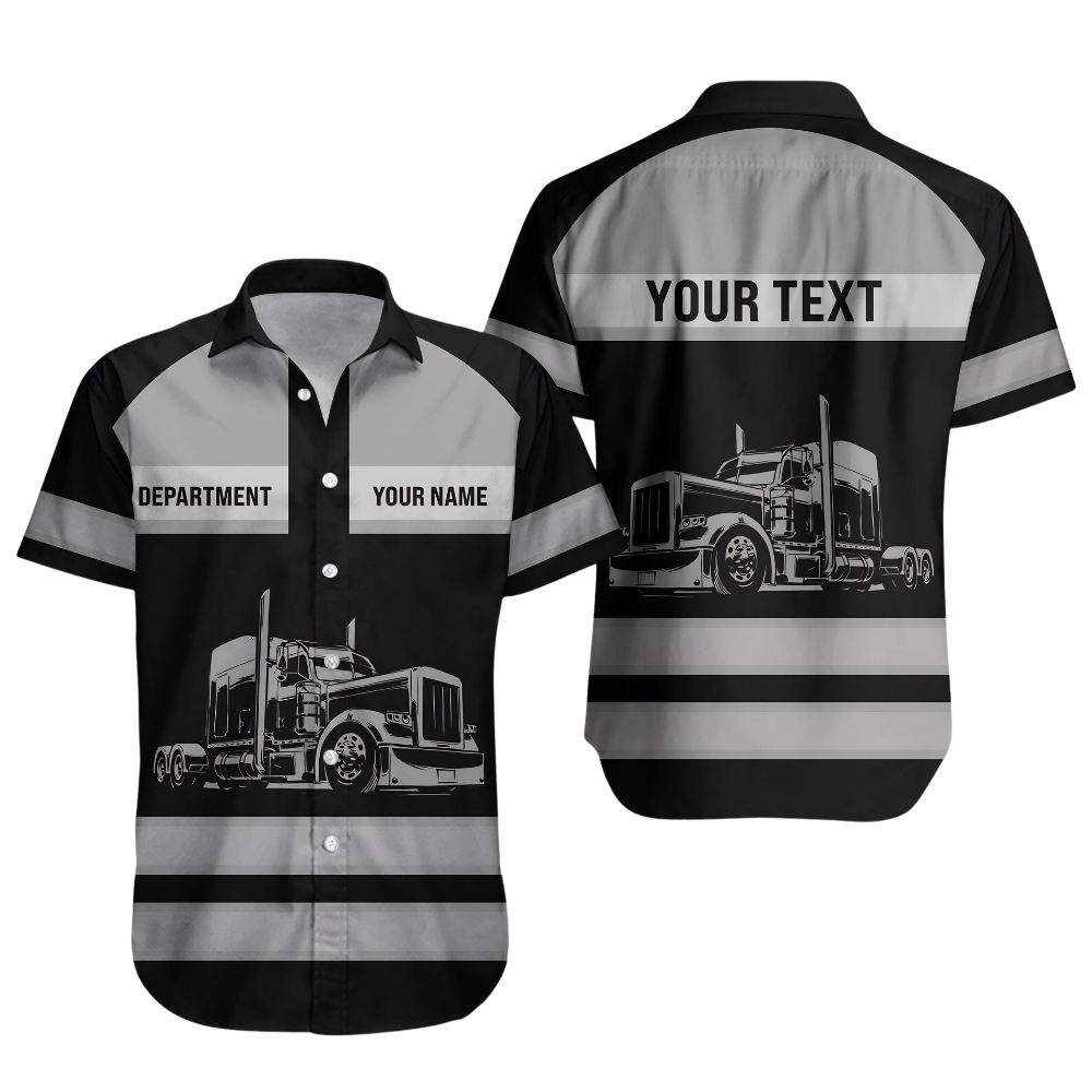 Custom Truck Driver Hawaiian Shirt For Men, Custom Driver Work Uniforms HE0859