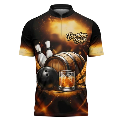 Bourbon Boy Custom Name Bowling Jersey For Men, Custom Bourbon Bowling Shirts BZ0514
