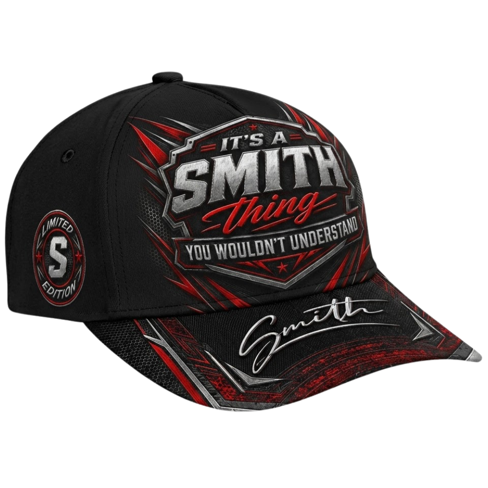 Custom It's A Name Thing You Wouldn't Understand Baseball Cap, Custom Funny Cap Red Black  CP0631