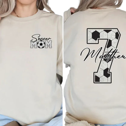 Custom Soccer Mom Sweatshirt With Name Number, Custom Soccer Mama Sweatshirt 2D0506