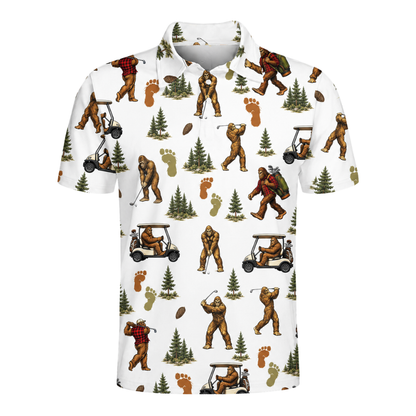 Tropical Bigfoot Golf Polo Shirt For Men, Sasquatch Bigfoot Golf Shirts GE0474