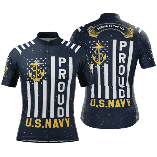 Proud US Navy Men's Army Short Sleeve Cycling Jersey, Military Cycling Jersey CG0825