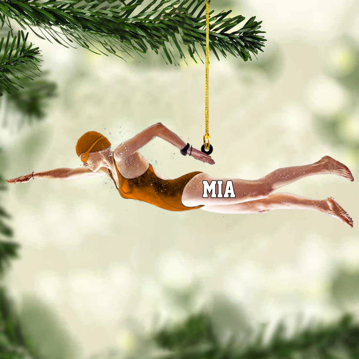 Personalized Female Swimmer Acrylic Ornament, Gift For Swimming Lovers/Swimmer OO1769