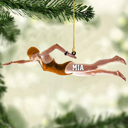 Personalized Female Swimmer Acrylic Ornament, Gift For Swimming Lovers/Swimmer OO1769