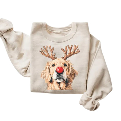 Golden Retriever Reindeer Christmas Sweatshirt, Dog Lover Sweatshirt 2D0806