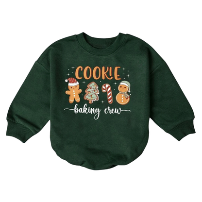 Cookie Baking Crew Gingerbread Candy Christmas Baby Romper Sweatshirt, Cute Christmas Baby Romper Sweatshirt BB0103