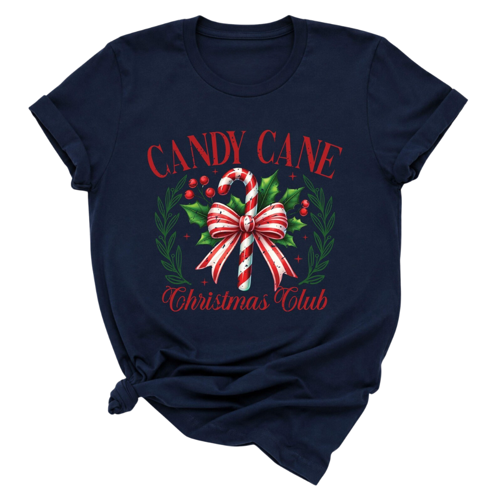 Candy Cane Christmas Club Matching T Shirt, Christmas Crew Shirts ET1056