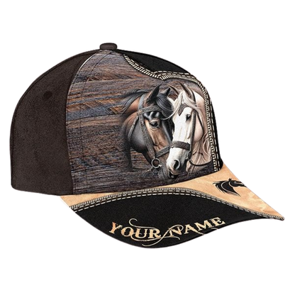 Custom White Horse Baseball Cap, Custom Horse Printed Caps CP0225