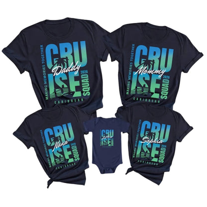 Custom Matching Family Cruise Squad Caribbean T Shirts, Custom Family Vacation Cruise Shirts ET0091