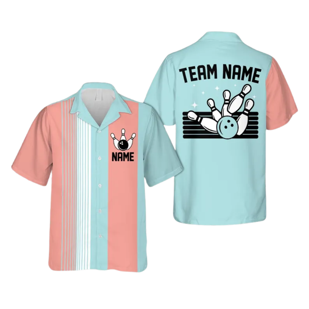 Custom Vintage Pastel Hawaiian Bowling Shirts For Men and Women, Custom Vintage Bowling Team Shirts BE0060
