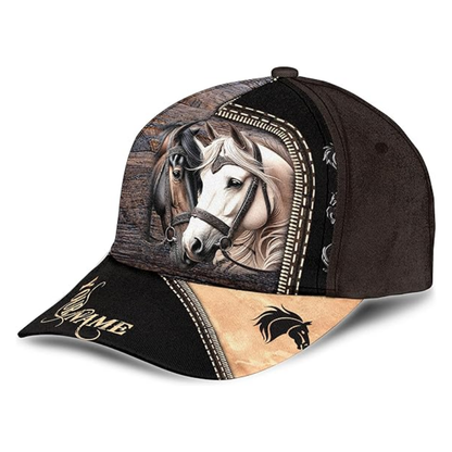 Custom White Horse Baseball Cap, Custom Horse Printed Caps CP0225