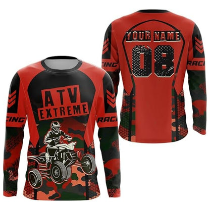 Custom Camouflage ATV Racing Long Sleeve Jersey Men, Custom Camo ATV Extreme Shirts MZ0075
