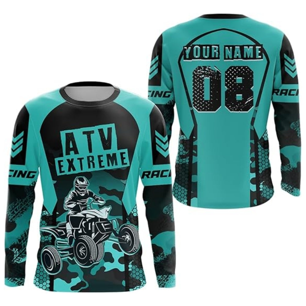Custom Camouflage ATV Racing Long Sleeve Jersey Men, Custom Camo ATV Extreme Shirts MZ0075