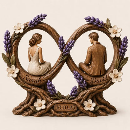 Personalized Couple Infiniti Wooden Plaque, Custom Wedding Anniversary Wooden Block WD0795