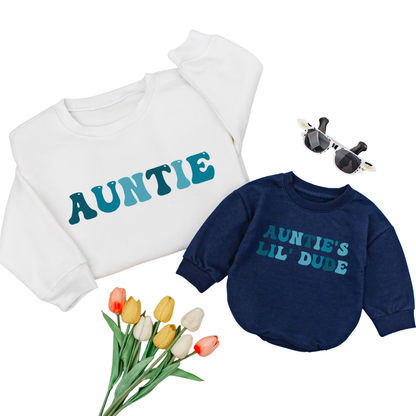 Auntie And Auntie's Little Dude Matching Sweatshirt, Aunt And Nephew Sweatshirt Matching ET1641