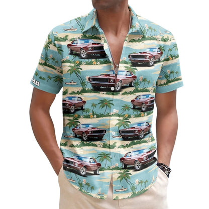 Custom Photo Car Tropical Hawaiian Shirt Mens, Custom Car Lover Hawaiian Shirts HE0599