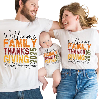 Personalized Family Thanksgiving Matching T Shirts, Custom Matching Family Thanksgiving Shirts ET0534