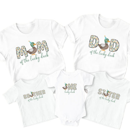 One Lucky Duck 1st Birthday Matching Family T Shirts, First Birthday Family Shirts ET0251