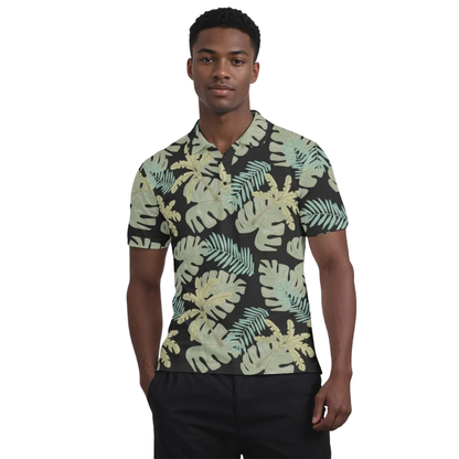 Matching Tropical Green Couple Golf Shirt, Tropical Matching Shirt For Men Women GE0524