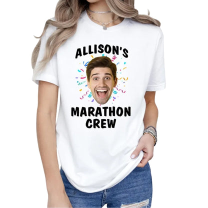 Marathon Crew Stronger With Every Step Custom Photo Matching T Shirts, Custom Marathon Matching Shirts For Team ET0873