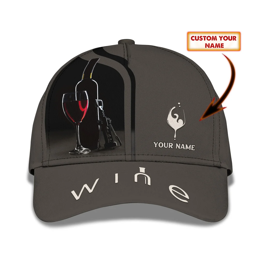 Red Wine Glass 3D Baseball Cap Wine Custom Classic Cap Gift For Wine Lovers CA0337