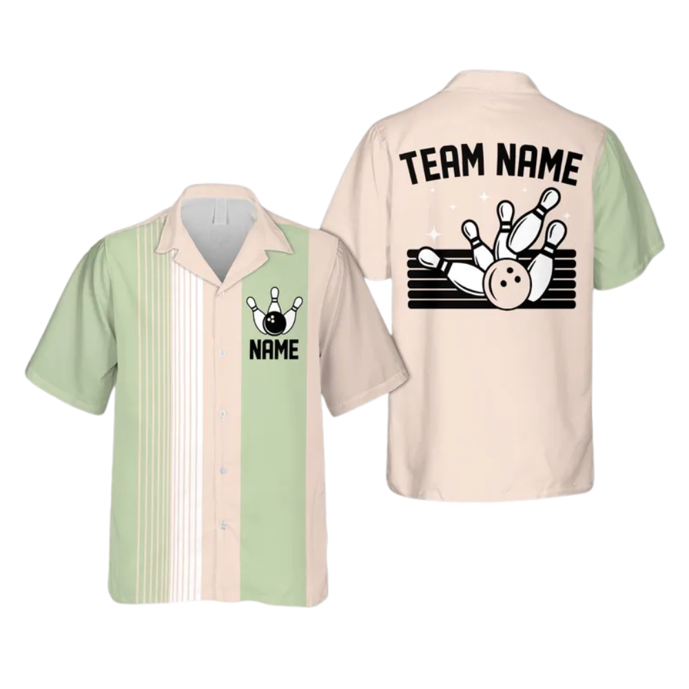 Custom Vintage Pastel Hawaiian Bowling Shirts For Men and Women, Custom Vintage Bowling Team Shirts BE0060