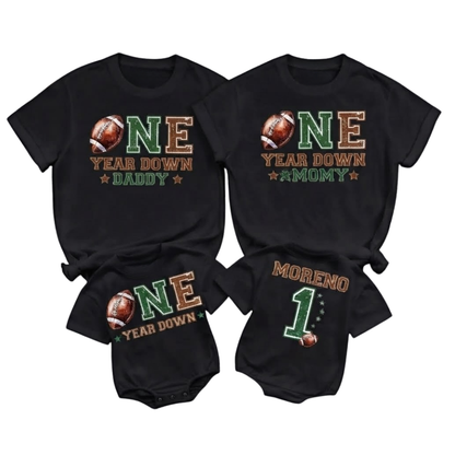Family Matching Shirt One Year Down Custom Football First Birthday Family T Shirts Matching, Custom 1st Birthday Football Family Shirts ET1449