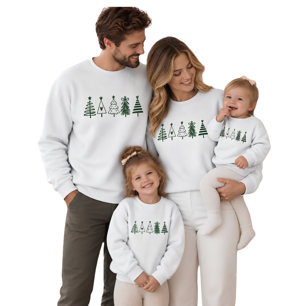 Christmas Tree Matching Family Sweatshirt, Christmas Family Sweatshirt ET1642