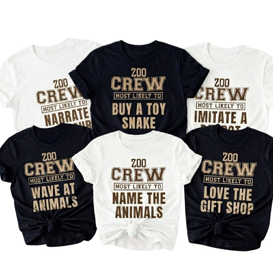 Zoo Crew Most Likely To Matching Family T Shirt, Matching Family Funny Zoo Trip Shirts ET0687