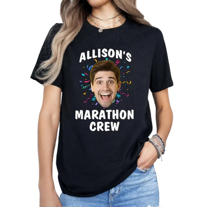 Marathon Crew Stronger With Every Step Custom Photo Matching T Shirts, Custom Marathon Matching Shirts For Team ET0873