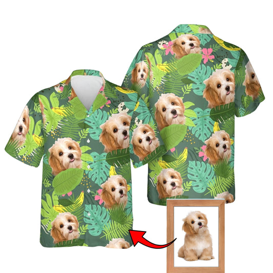Custom Dog Face Tropical Hawaiian Shirt For Men And Women, Custom Animal Photo Aloha Hawaiian Shirt HE0454