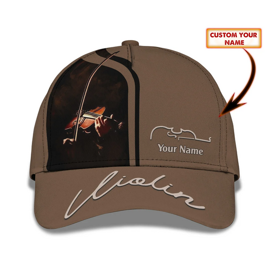 Violin Classic Cap Violinist Personalized Name 3D Baseball Cap Gift For Violin Lover CA0336