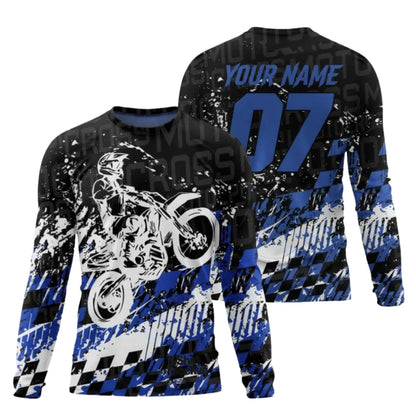 Custom Name Number Red Motocross Racing Long Sleeve Jersey Shirts For Men, Custom Dirt Bike Shirts ME0040