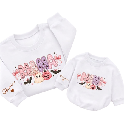 Mama And Mini Hallowween Matching Sweatshirt, Halloween Sweatshirt For Mother And Baby ET1509
